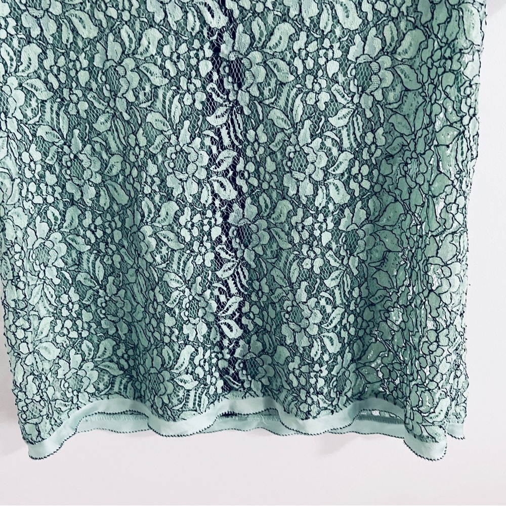 Loft Teal Lace Short Sleeve Top - Picture 4 of 12